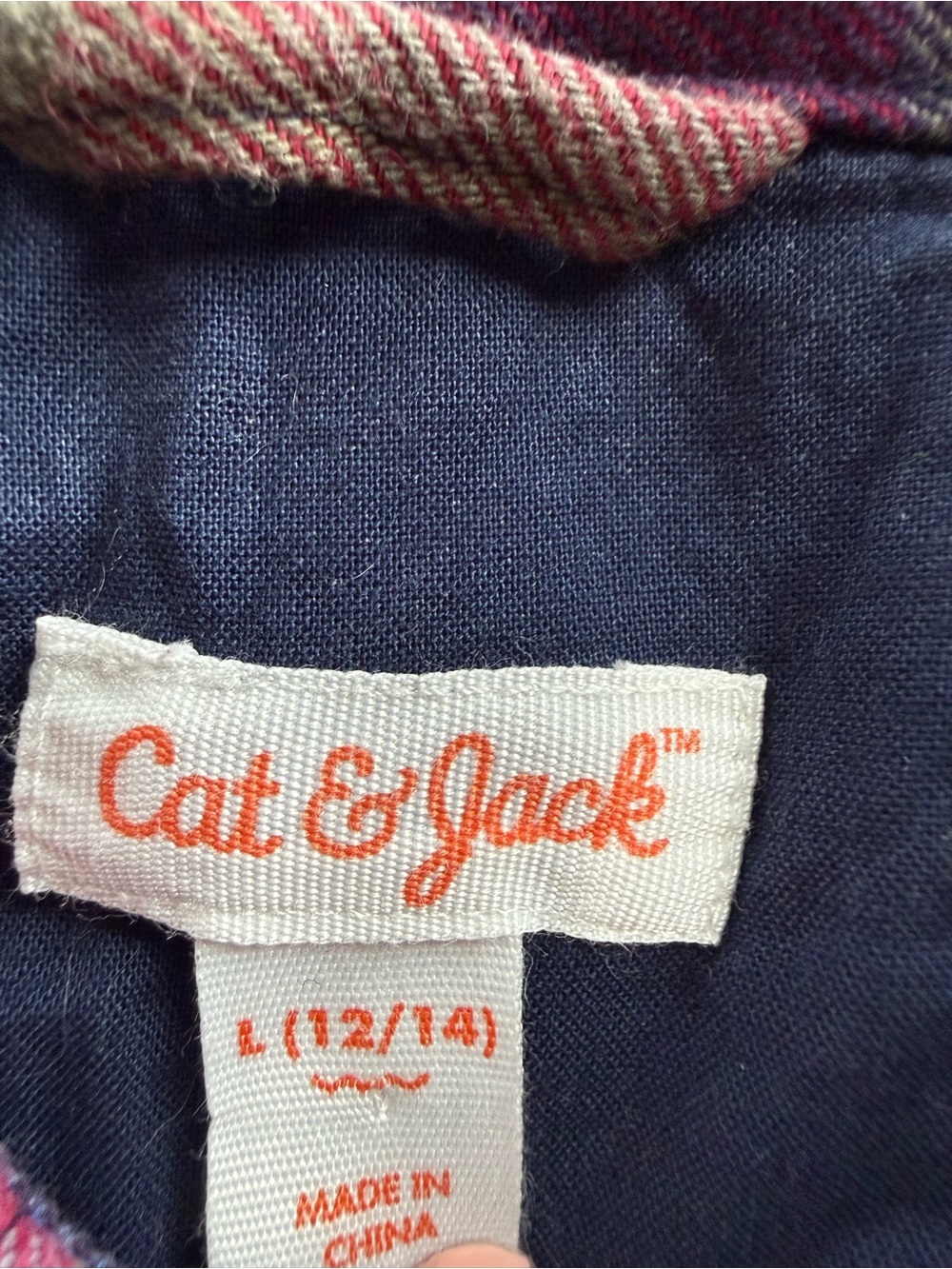 Cat & Jack Quilted Plaid Shacket Kids L 12/14 - Picture 6 of 6